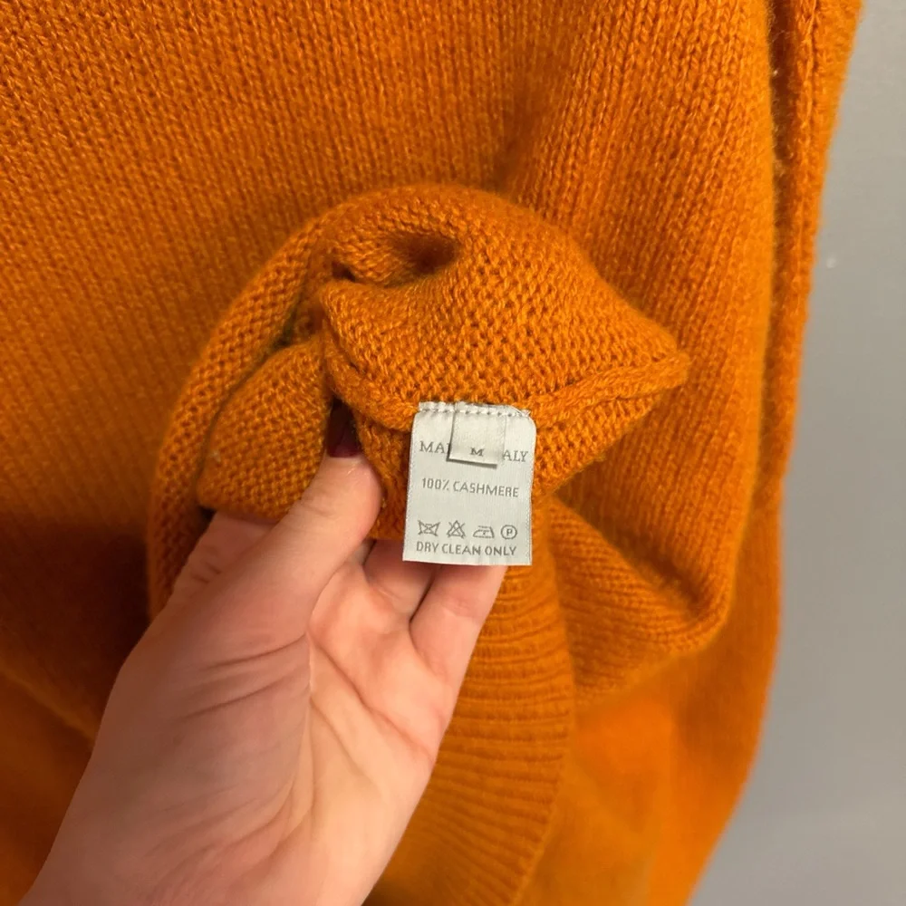 Vibrant Orange Women's Turtleneck Sweater - Picture 3 of 3